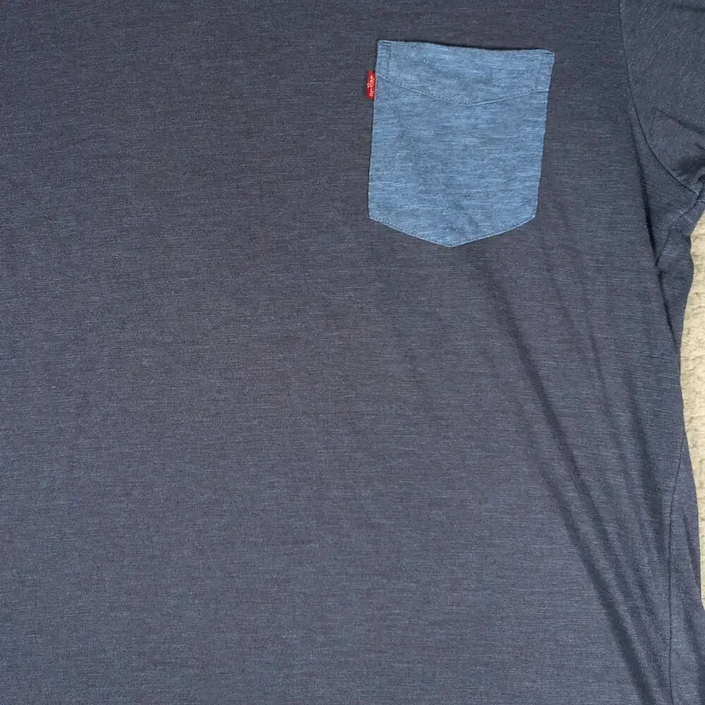 Levi's T Shirt Mens Large Blue Short Sleeve Pocket Tee Shirt